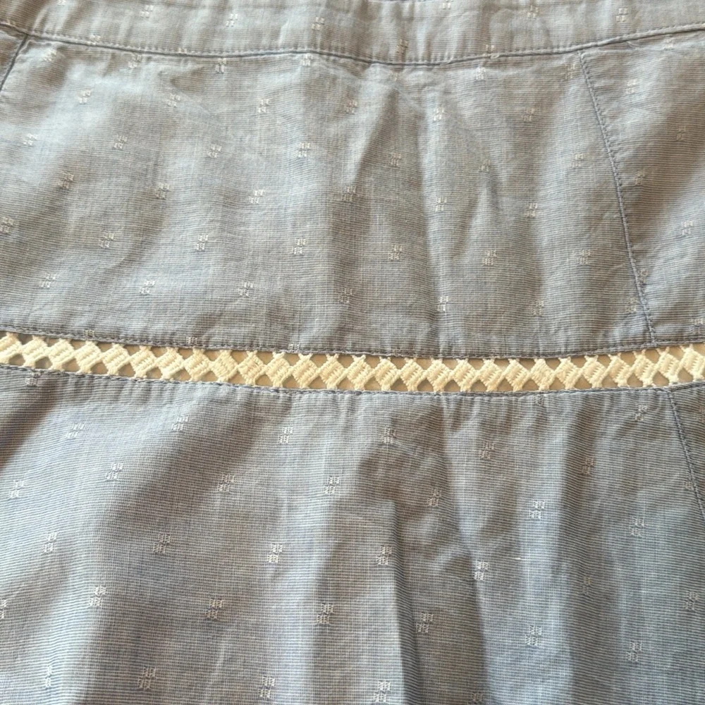 White House Black chambray A-Line‎ Mini Skirt- worn twice
